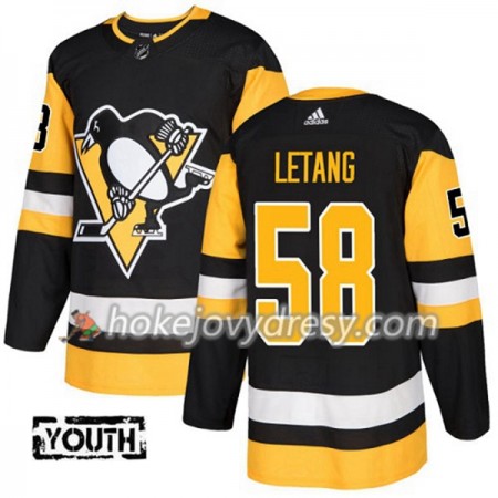 Dětské Hokejový Dres Pittsburgh Penguins Kris Letang 58 Adidas 2017-2018 Černá Authentic
